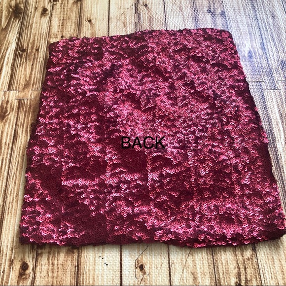 🥳👀Chelsea & Violet Red/burgundy sequins skirt - Picture 5 of 6